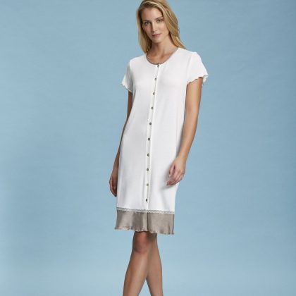 Camicia da notte donna manica corta aperta davanti