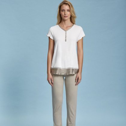 Pigiama donna manica corta e pantalone lungo