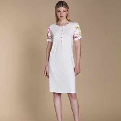 Camicia da notte in viscosa e raso satin