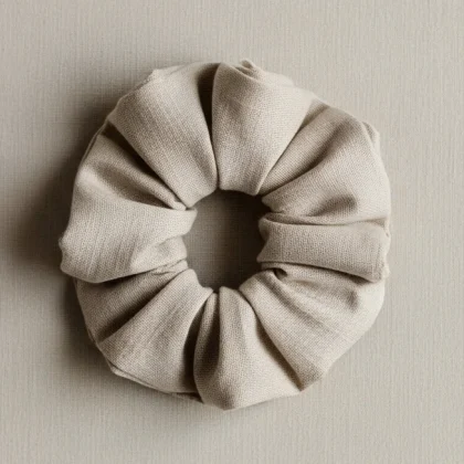Scrunchie “Écru” in Lino Naturale